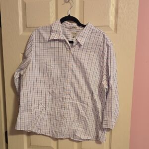 L.L. Bean Blue and Pink Plaid Shirt
